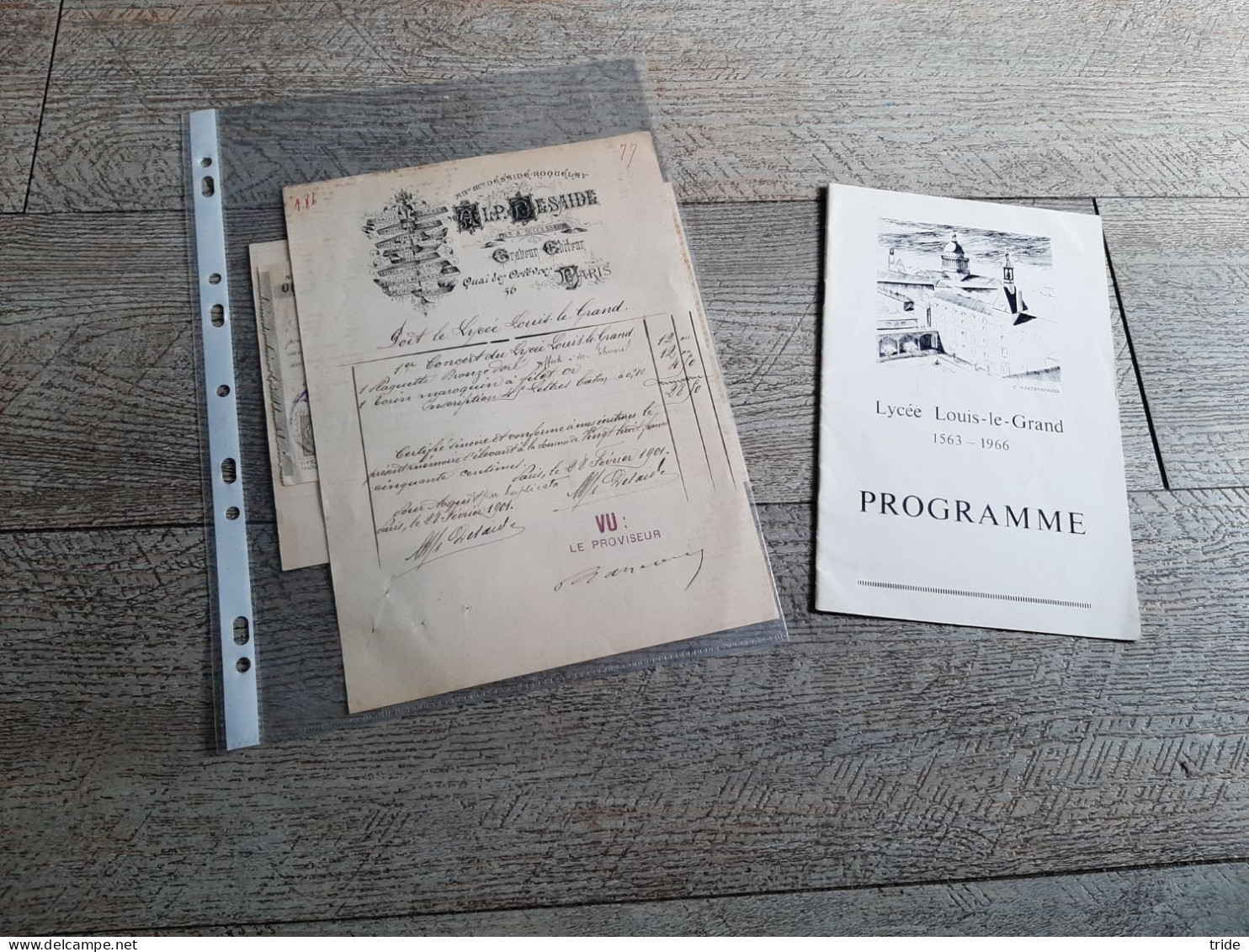 Facture Du Lycée Louis Le-grand Paris Desaide Graveur éditeur Programme Théâtre 1966 - Programmes