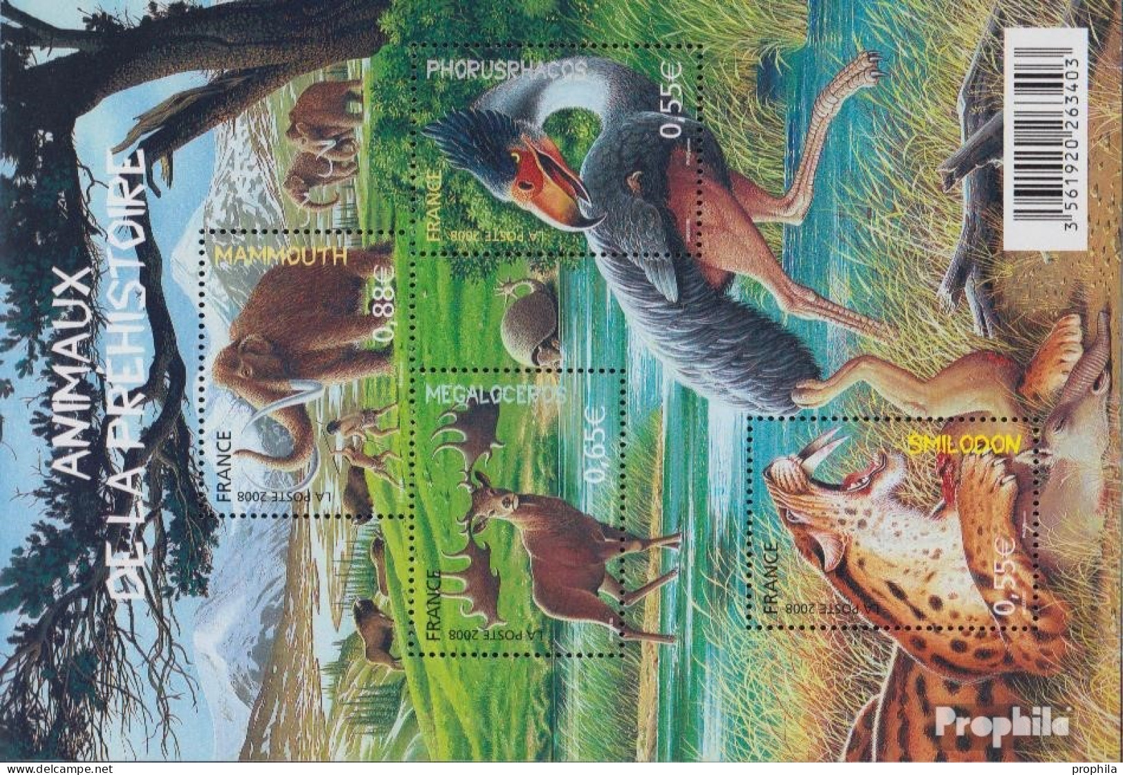 Frankreich Block86 (kompl.Ausg.) Postfrisch 2008 Prähistorische Tiere - Unused Stamps