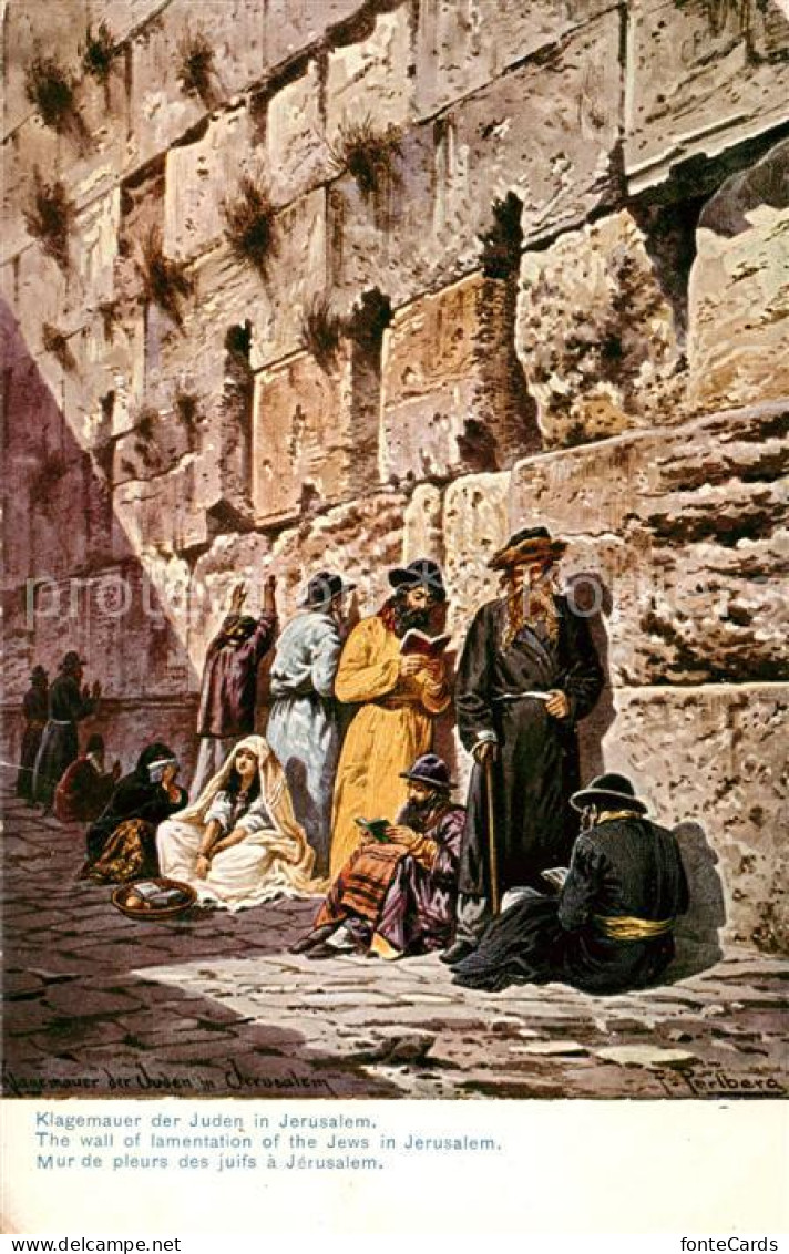 73796889 Jerusalem Yerushalayim Klagemauer Der Juden Kuenstlerkarte Serie 709 Pa - Israël