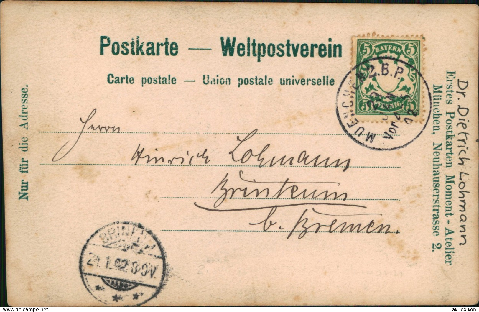 Bayern Gruppenbild Tugendbund Kornblume Männer Tracht 1902 Gel. Stempel München - Other & Unclassified