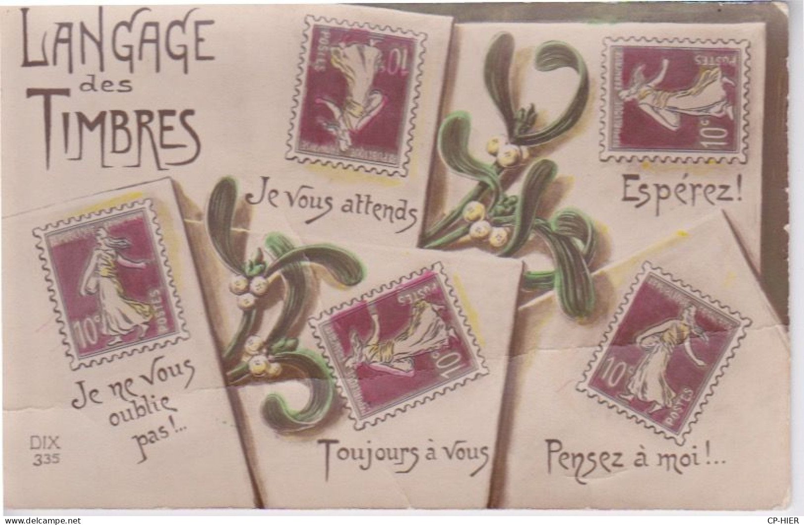 CPA - TIMBRE - LANGAGE DES TIMBRES - GUI - Timbres (représentations)