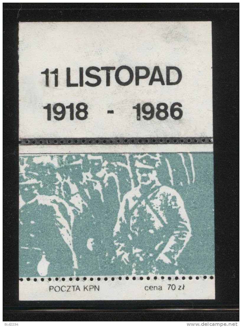 POLAND SOLIDARNOSC SOLIDARITY KPN 1986 11 NOVEMBER INDEPENDENCE FROM AUSTRIA GERMANY RUSSIA (SOLID0208/0472) Pilsudski - Solidarnosc Labels