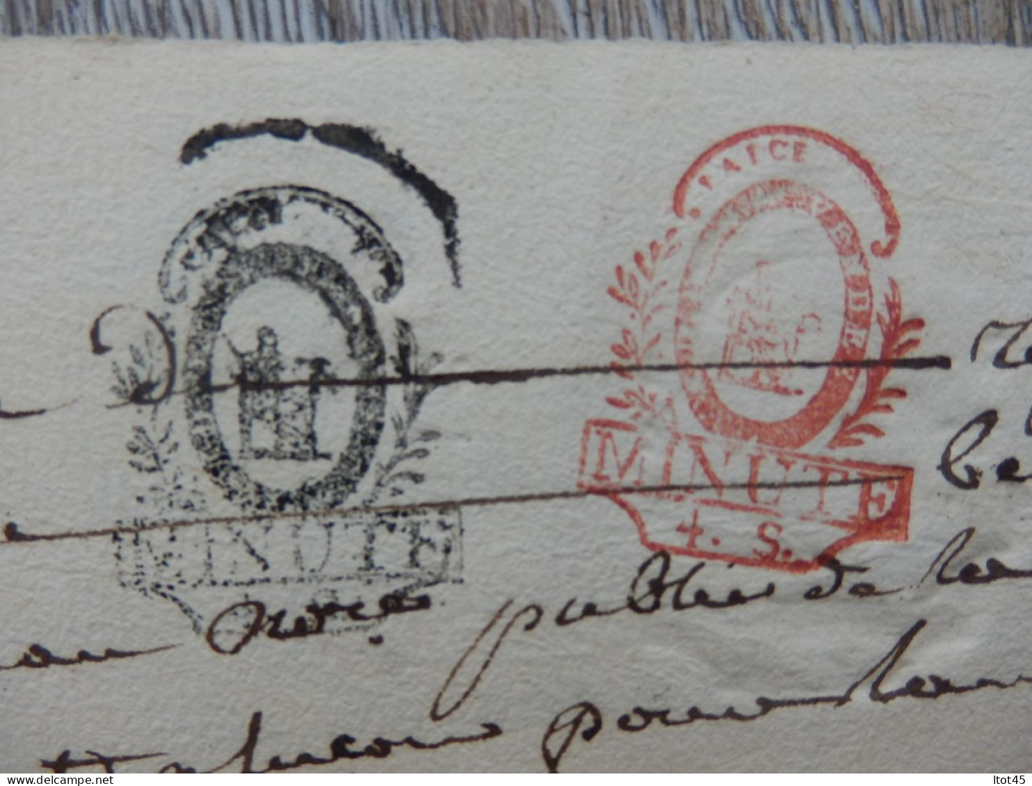 CACHET DE GENERALITE MINUTE LUCON 1792