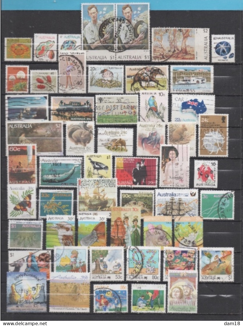 AUSTRALIE COLLECTION DE 230 TIMBRES DIFFERENTS 4 PHOTOS A VOIR - Sammlungen