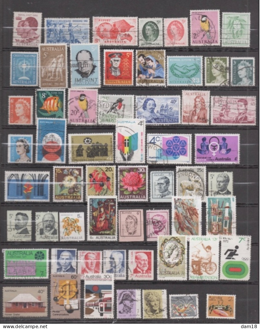 AUSTRALIE COLLECTION DE 230 TIMBRES DIFFERENTS 4 PHOTOS A VOIR - Collezioni