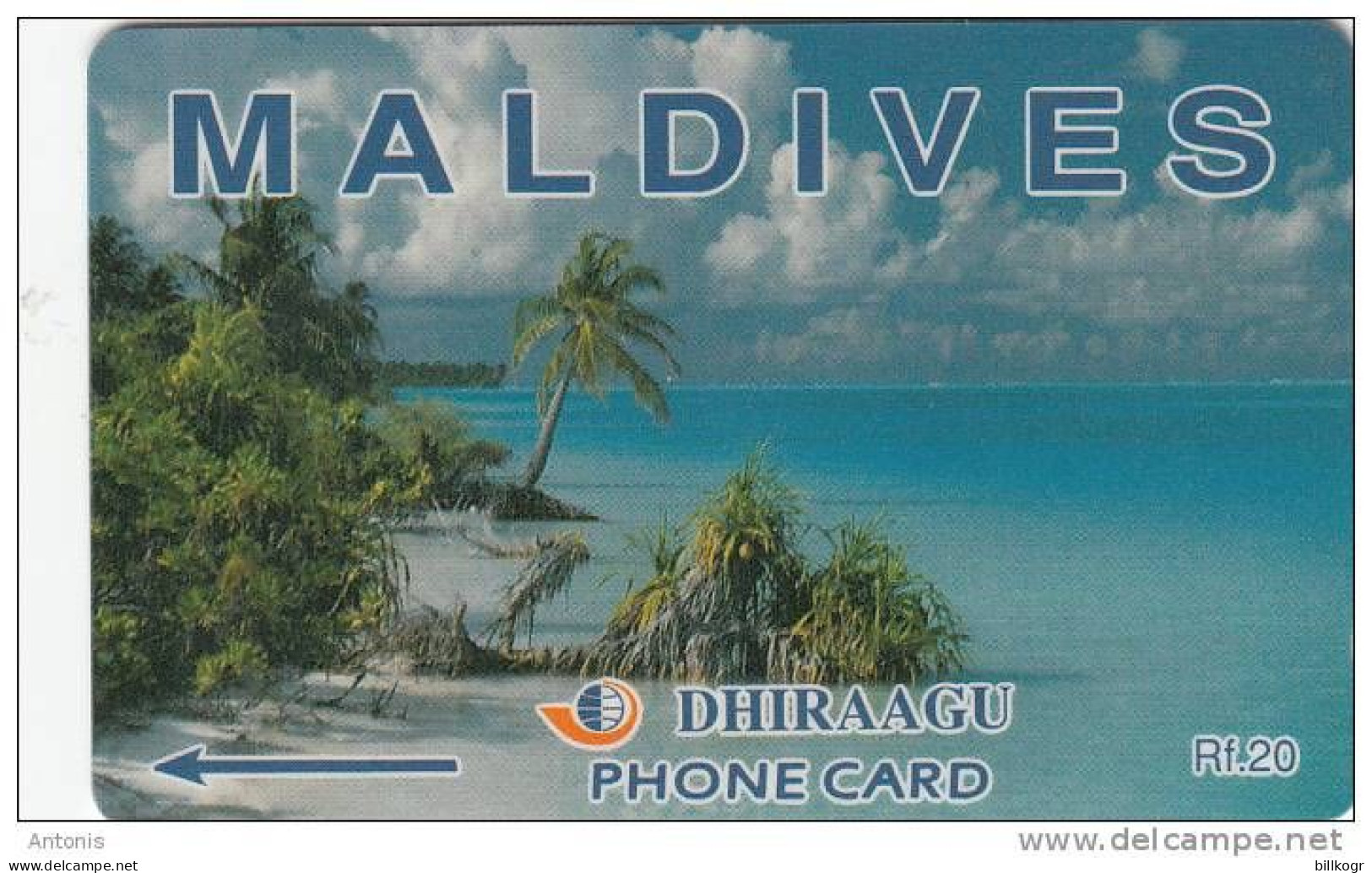 MALDIVES ISL. (GPT)- Beach, CN : 2MLDA, Tirage 5000, Used - Maldiven