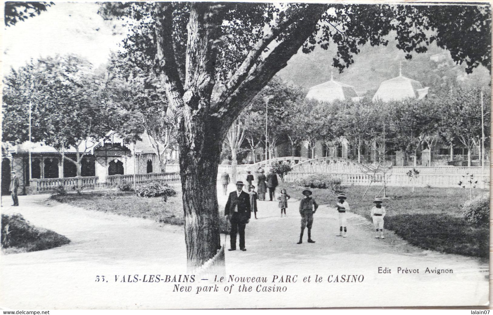 C. P. A. : 07 : VALS LES BAINS : Le Nouveau Parc Et Le Casino, Animé, En 1920 - Vals Les Bains