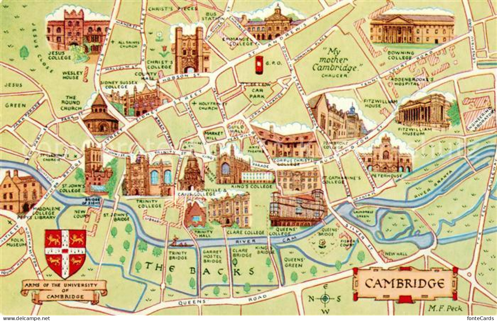 73774332 Cambridge  UK Cambridgeshire Karte Cambridge  - Sonstige & Ohne Zuordnung