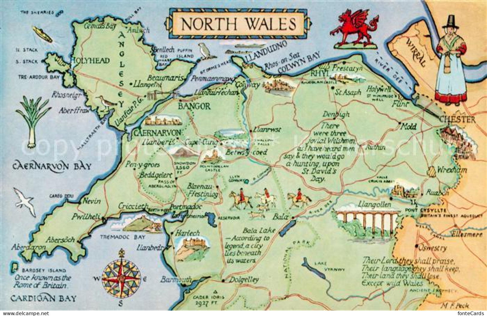 73774325 Bangor Wales Karte North Wales Bangor Wales - Altri & Non Classificati