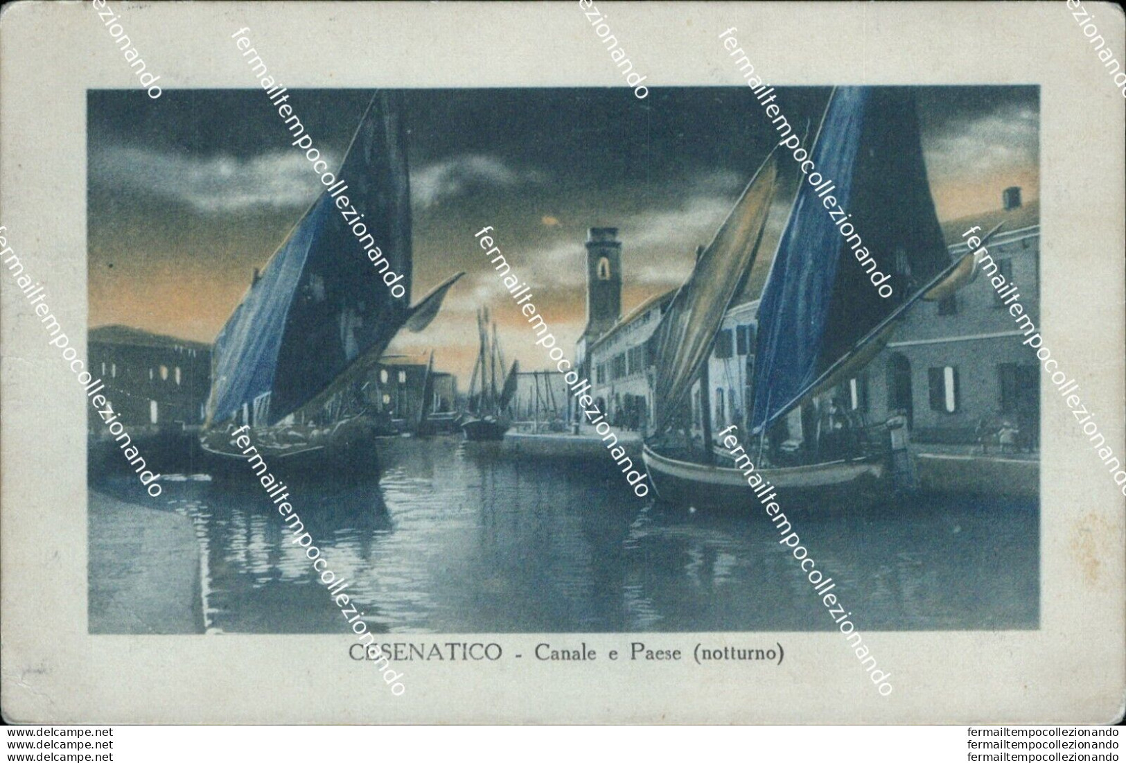 Bc415 Cartolina Cesenatico Canale E Paese Provincia Di Forli' - Forli