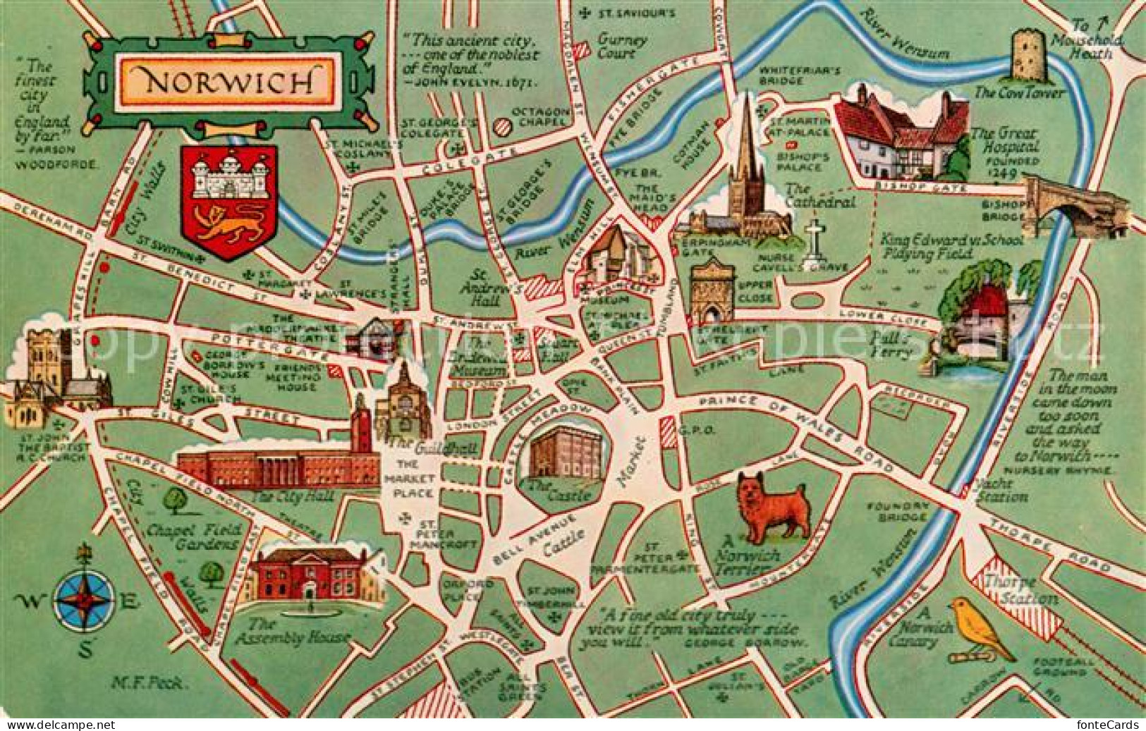 73774313 Norwich  UK Karte Norwich  - Andere & Zonder Classificatie