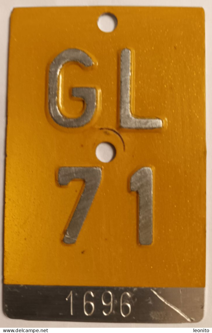 Velonummer Mofanummer Glarus GL 71 - Nummerplaten