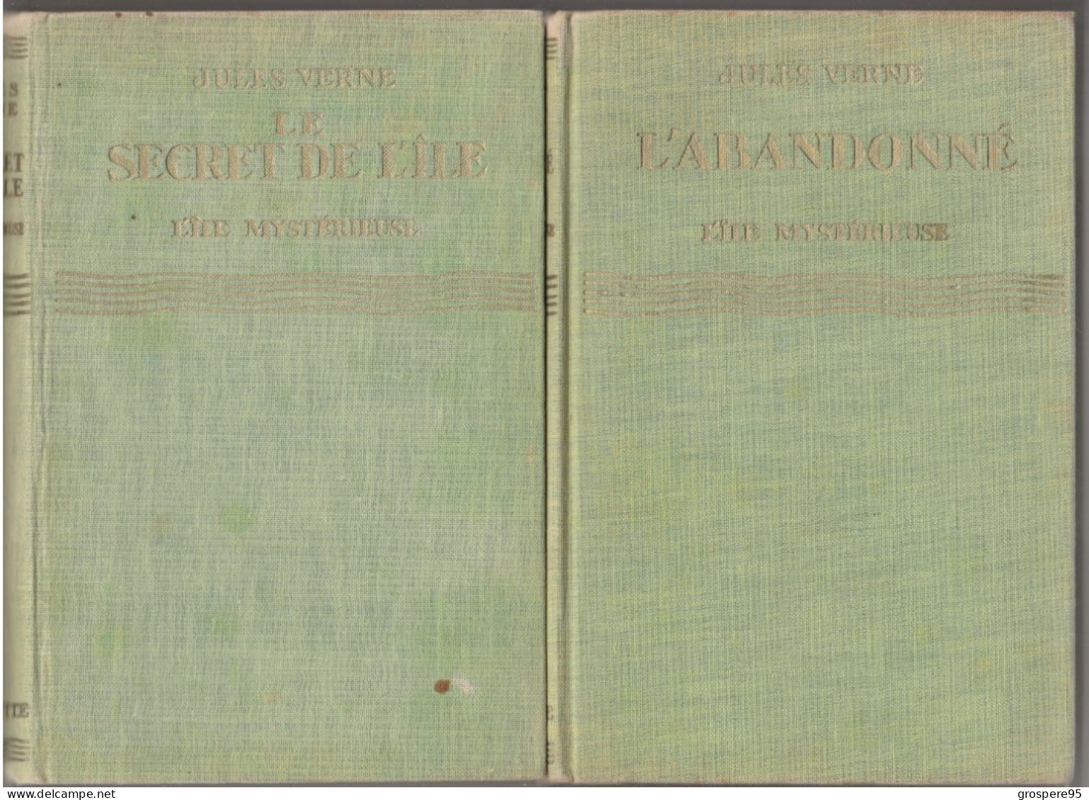 JULES VERNE L'ILE MYSTERIEUSE 1930 LES NAUFRAGES DE L'AIR + L'ABANDONNE + LE SECRET DE L'ILE - Bibliotheque Verte