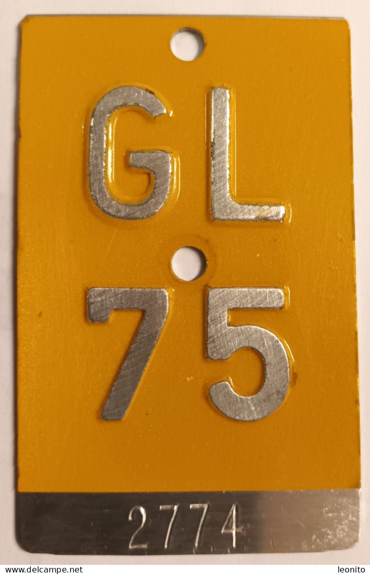 Velonummer Mofanummer Glarus GL 75 - Number Plates