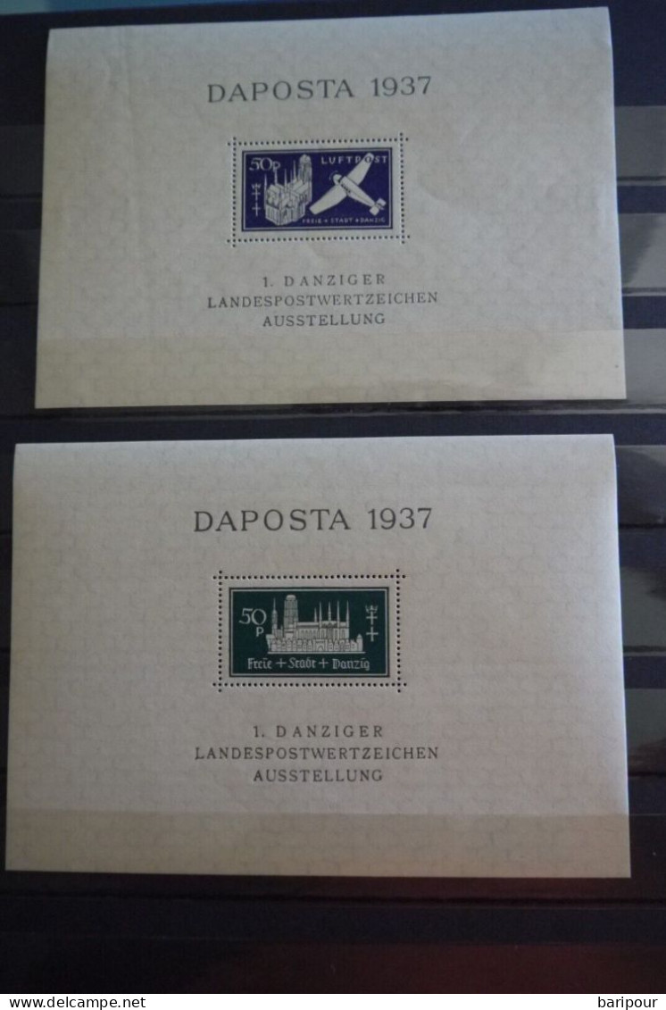 Danzig umfangreiche Sammlung / Dubletten + Dienstmarken dabei 2 Blöcke