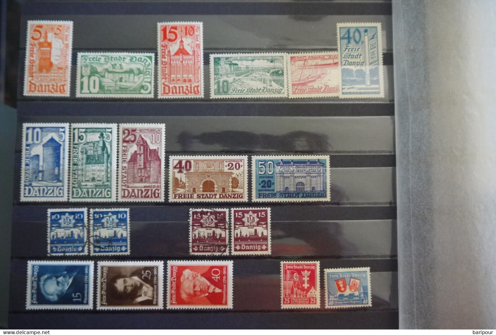 Danzig umfangreiche Sammlung / Dubletten + Dienstmarken dabei 2 Blöcke