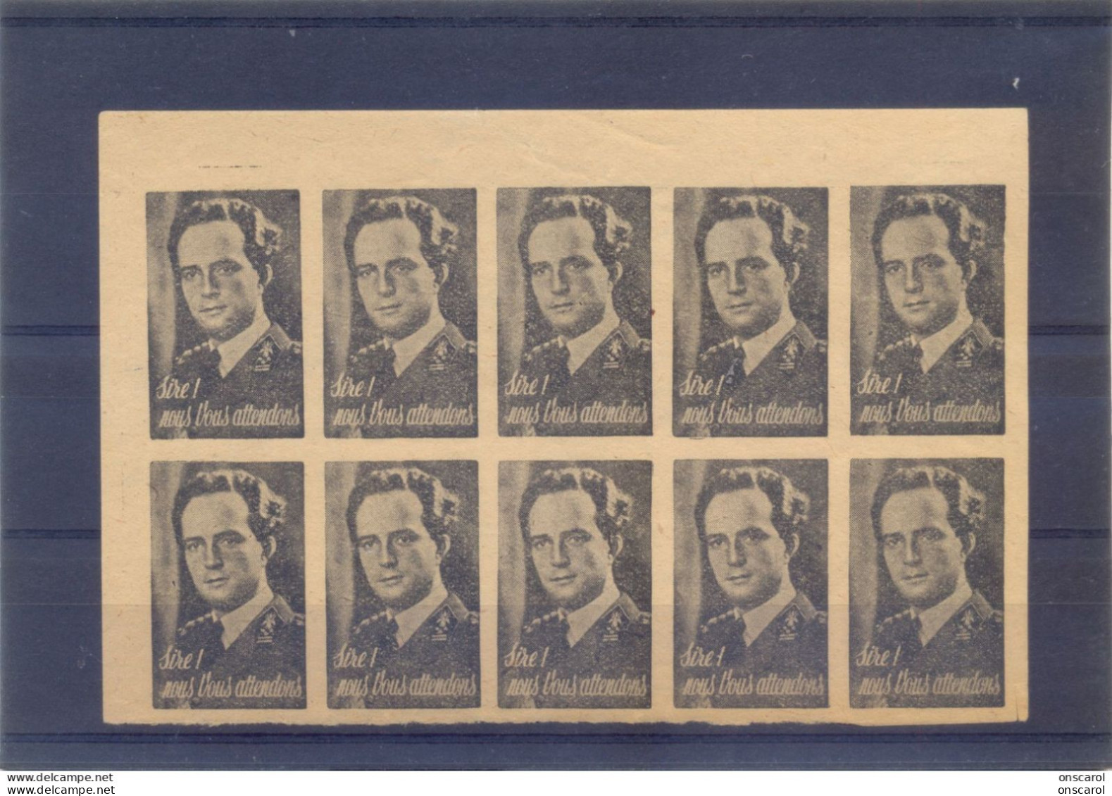 Blok Van 10 Leopold III 1950 Postgaaf ** MNH PRACHTIG Sire! Nous Vous Attendons - Erinnophilie - Reklamemarken [E]