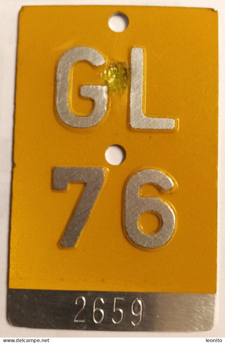 Velonummer Mofanummer Glarus GL 76 - Kennzeichen & Nummernschilder