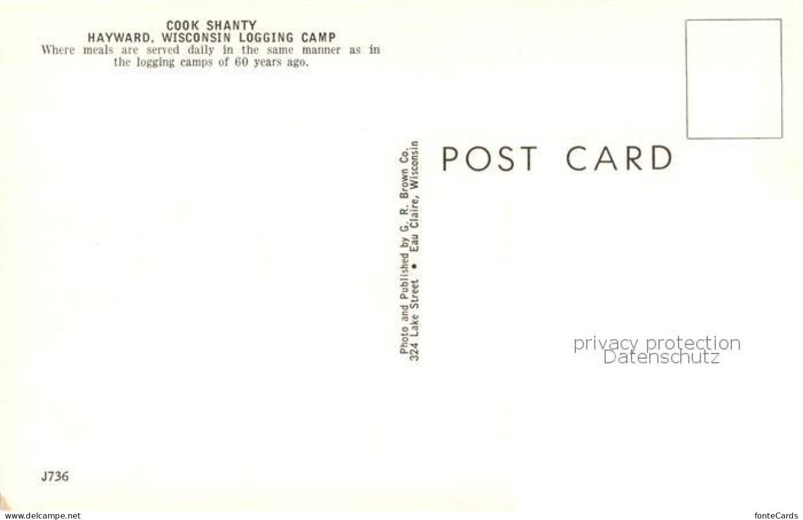 73762876 Hayward_Wisconsin Cook Shanty Logging Camp - Other & Unclassified