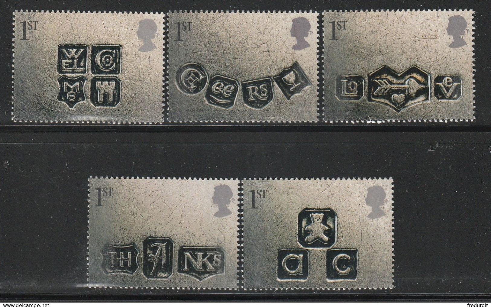 GRANDE BRETAGNE - N°2221/5 ** (2001) Timbres De Voeux - Unused Stamps