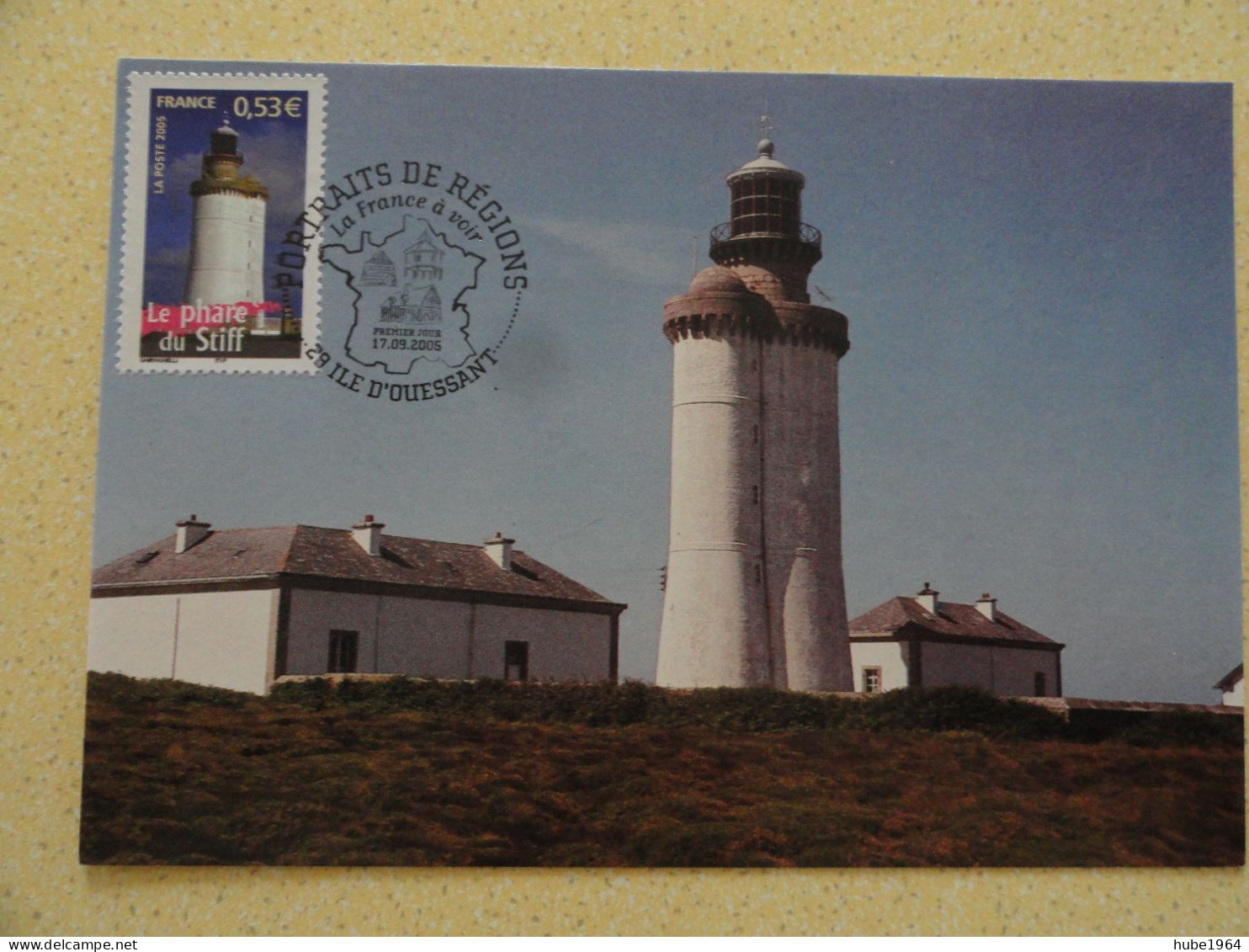CARTE MAXIMUM CARD PHARE DU STIFF OPJ ILE D'OUESSANT FINISTERE FRANCE - Lighthouses