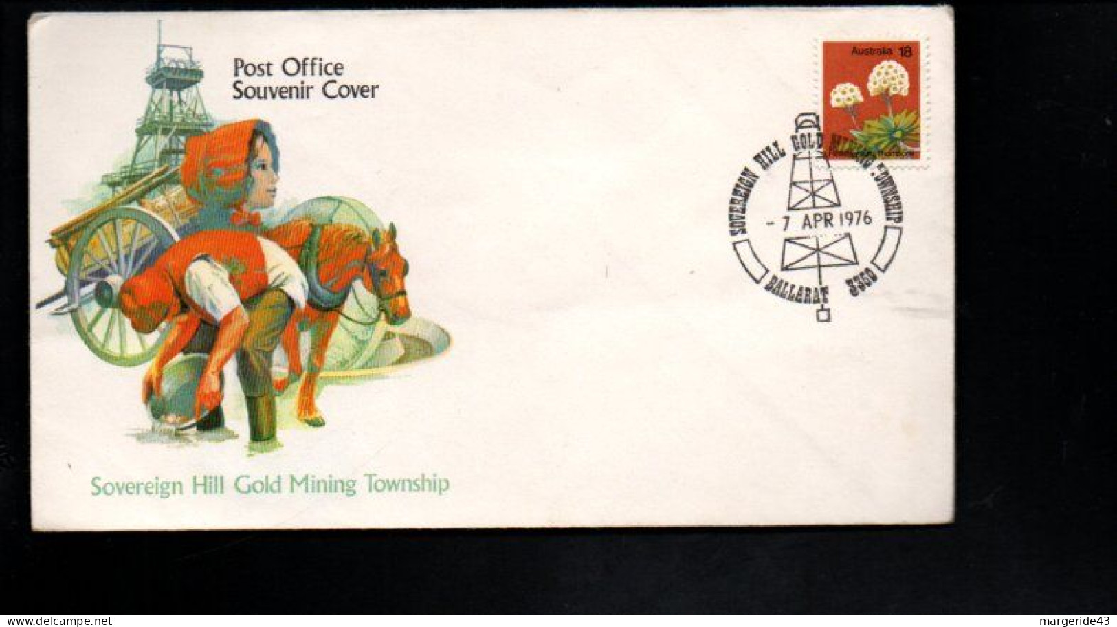 AUSTRALIE 1976 VILLE MINIERE OR - Omslagen Van Eerste Dagen (FDC)