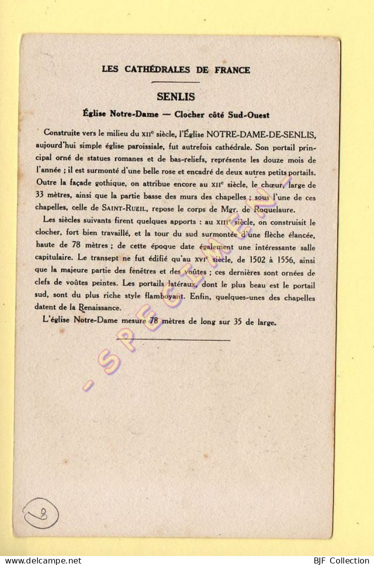 60. SENLIS - Eglise Notre-Dame (Clocher Côté Sud-Ouest) (voir Scan Recto/verso) - Senlis