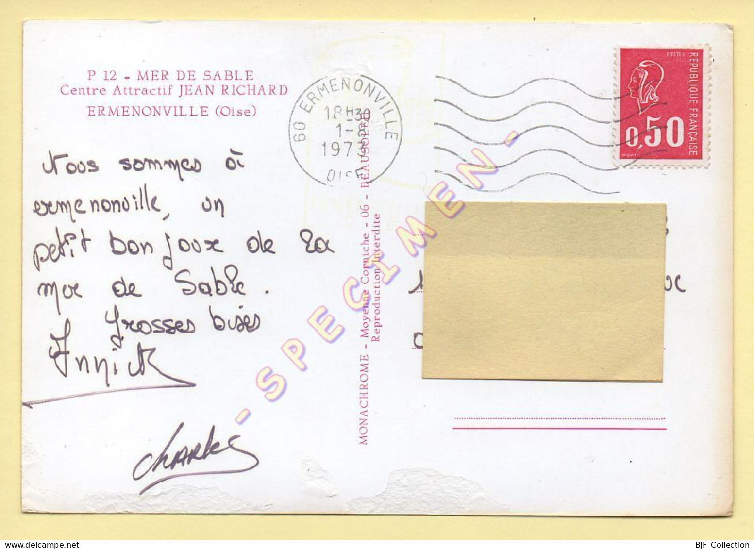 60. ERMENONVILLE - La Mer De Sable (Jean Richard Sur Le Petit Train) (voir Scan Recto/verso) - Ermenonville