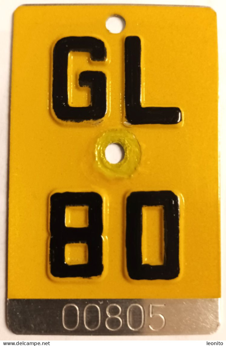 Velonummer Mofanummer Glarus GL 80 - Number Plates