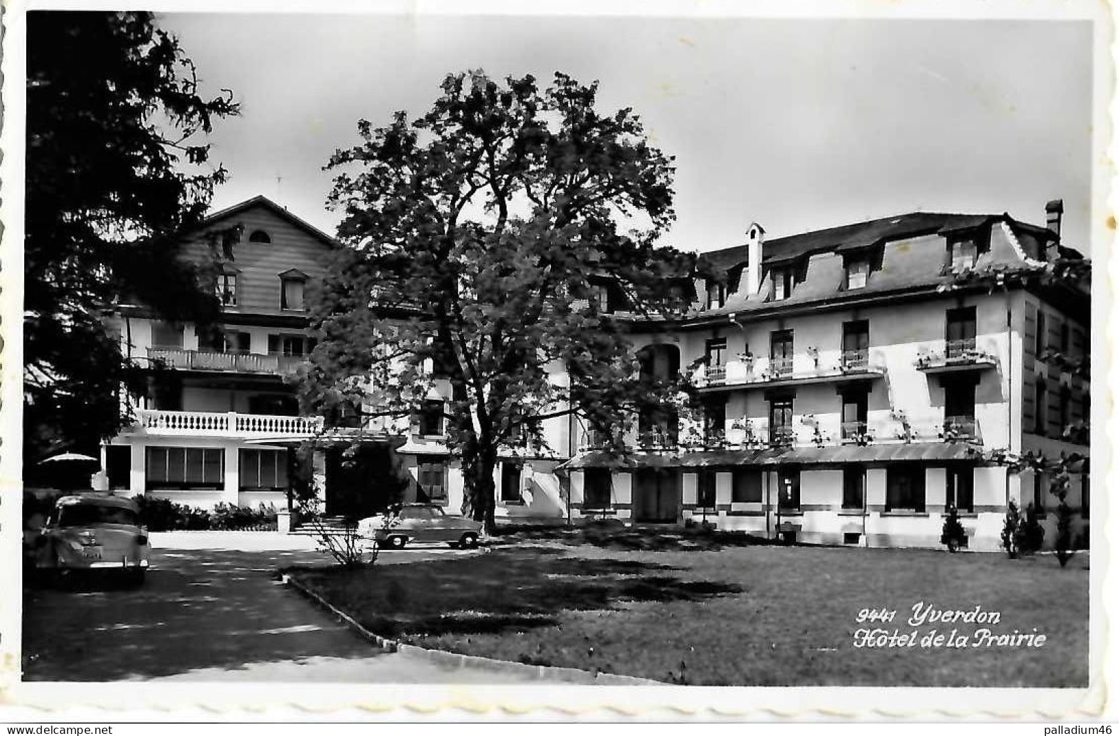 VD  YVERDON-LES-BAINS - HOTEL DE LA PRAIRIE Avec Vieilles Voitures - Perrochet Lausanne No 9441 - Pas Voyagé - Yverdon-les-Bains 