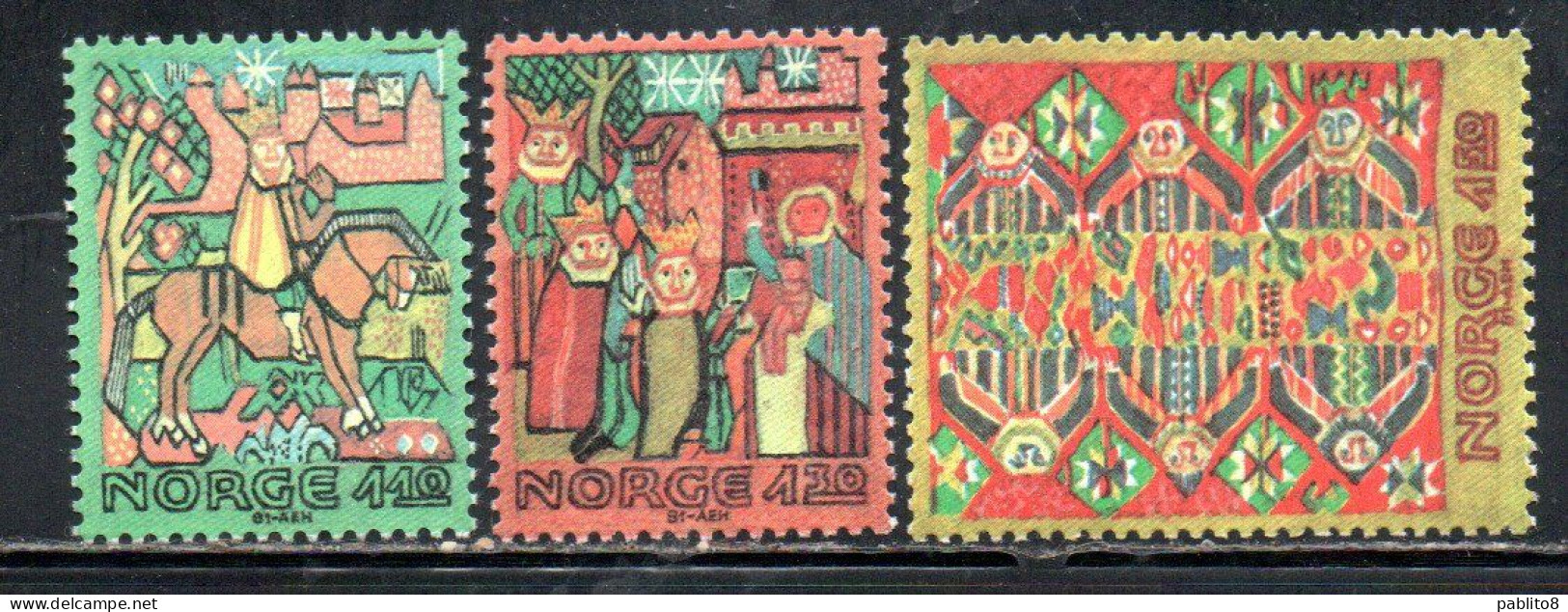 NORWAY NORGE NORVEGIA NORVEGE 1981 CHRISTMAS NATALE NOEL WEIHNACHTEN NAVIDAD COMPLETE SET SERIE COMPLETA MNH - Nuevos