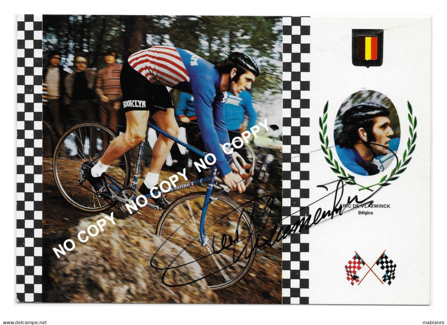 CARTE CYCLISME ERIK DE VLAEMINCK SIGNEE SERIE FISA - Cycling