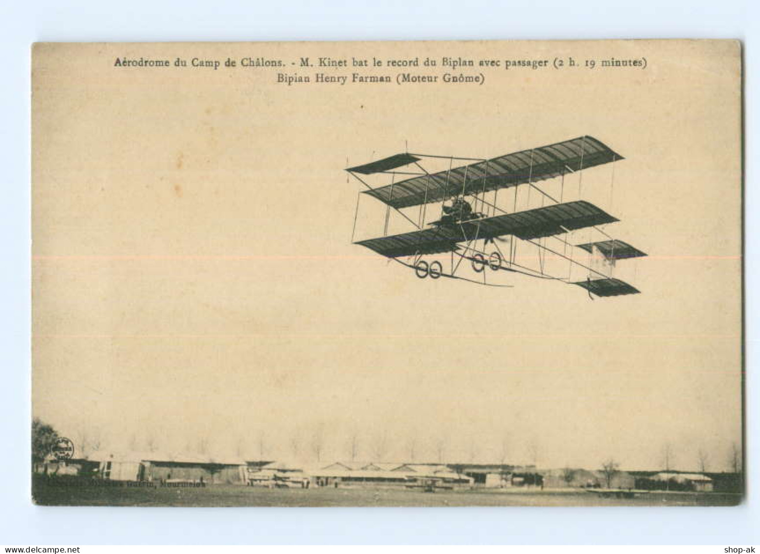 T6531/ Flugzeug Bipian Henry Farman - Aerodrome Du Camp De Chalons AK  - Otros & Sin Clasificación