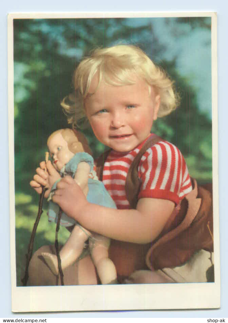Y1611/ Kleines Mädchen Mit Puppe AK Ca.1955  Helga Eisen Aufnahme - Sonstige & Ohne Zuordnung