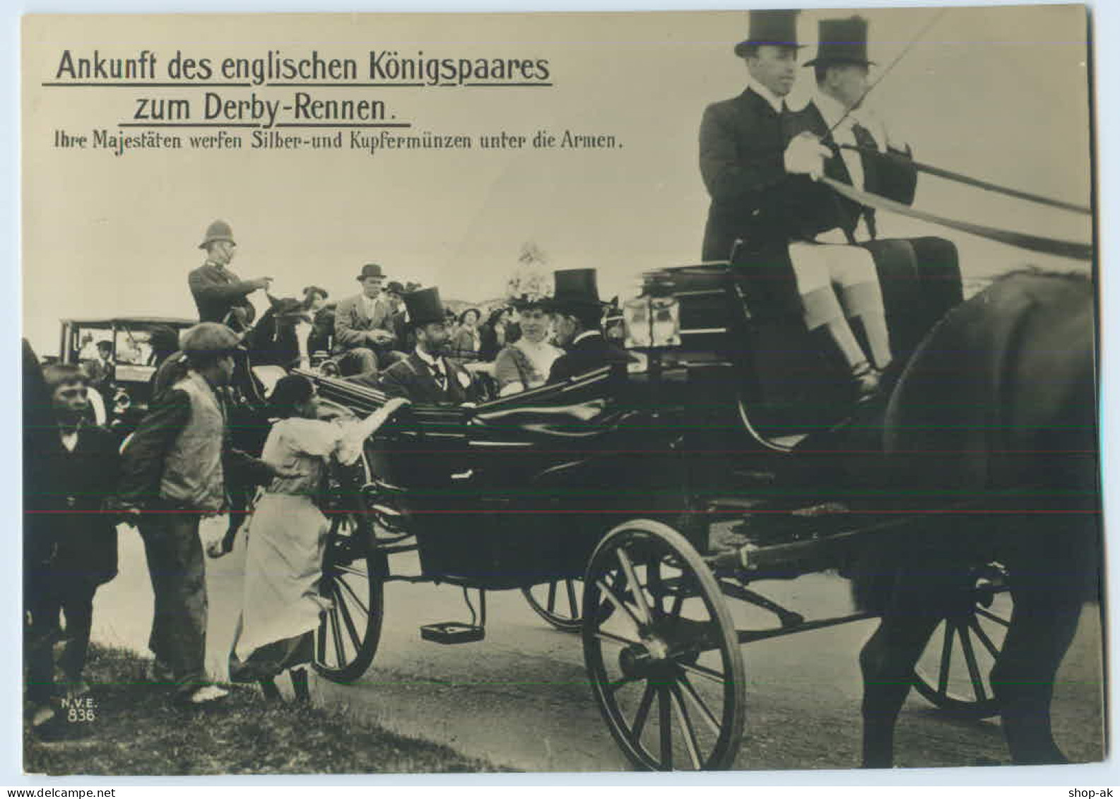 X1H64/ Englisches Königspaar Bei Derby-Rennen  Elektra Foto AK Ca.1914 - Royal Families