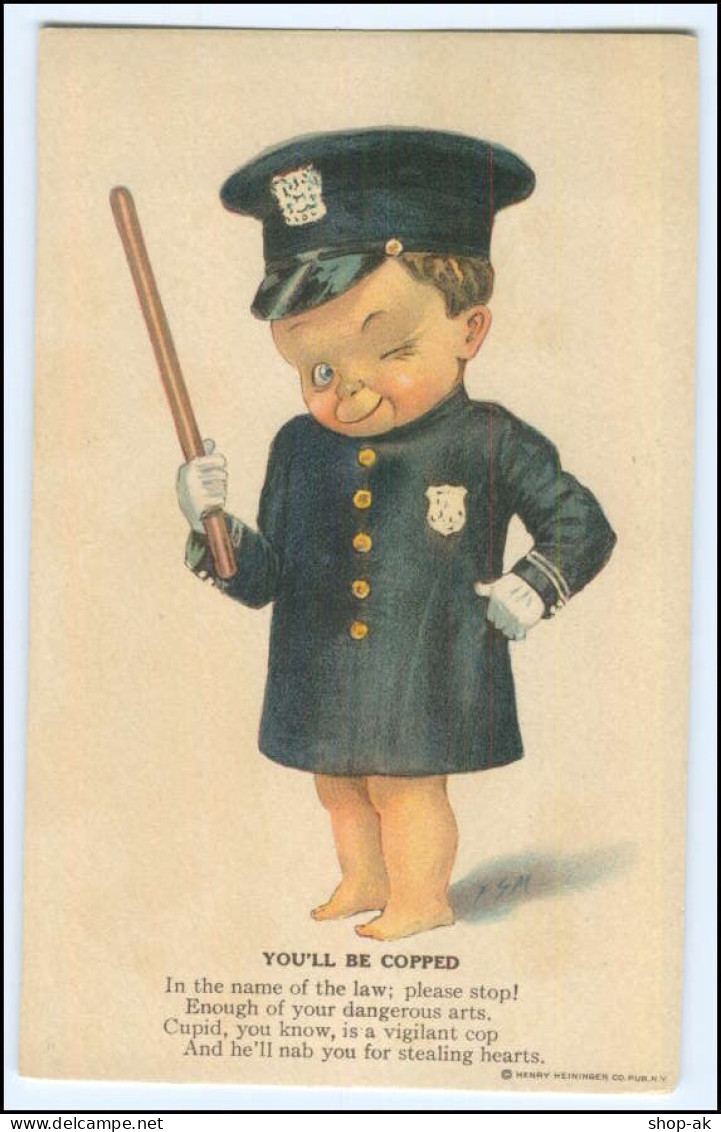 Y2610/ Kind Als Polizist Polizei  Verlag: Henry Heininger  AK Ca.1910 - Sonstige & Ohne Zuordnung