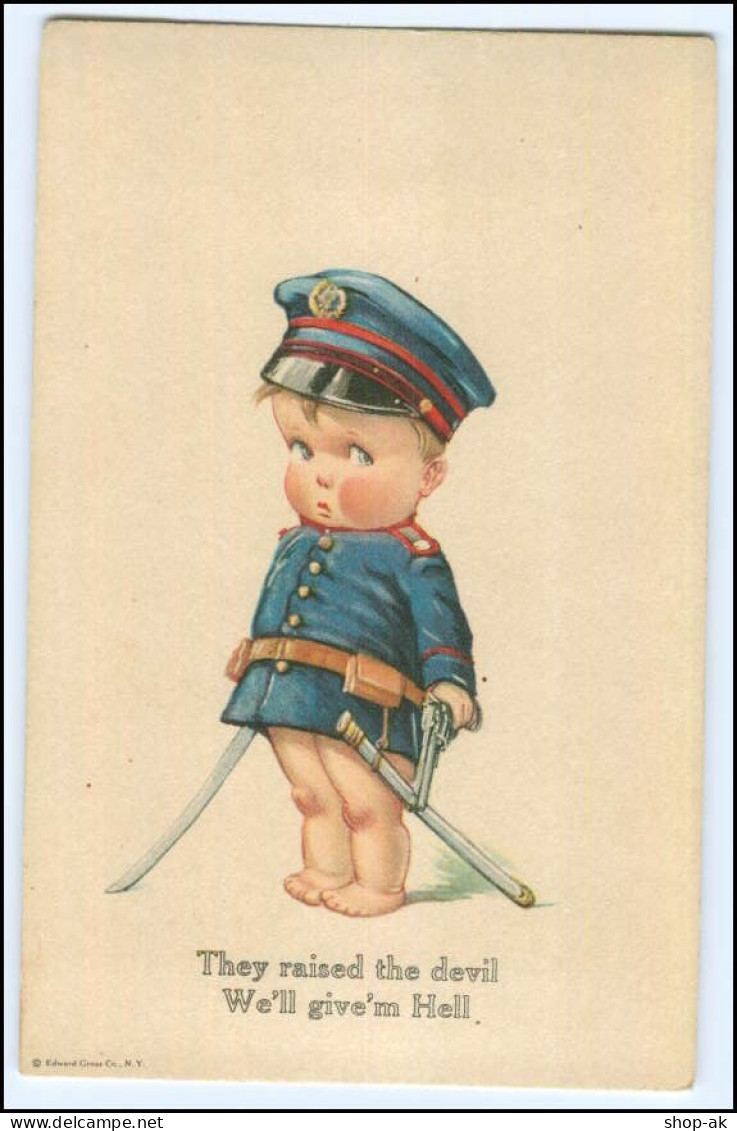 Y2611/ Kind In Uniform  Smile Messenbergs AK Comic  1920  - Otros & Sin Clasificación