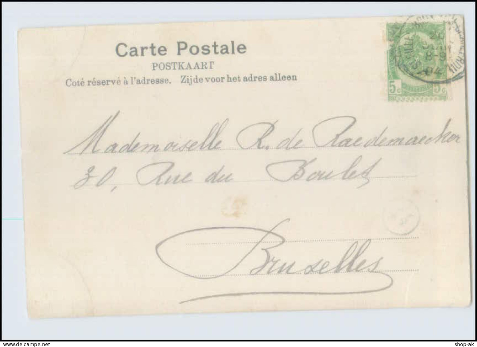 N096/ Brüssel Buxelles  Mann Mit Tasche  Schöne AK 1904 - Altri & Non Classificati