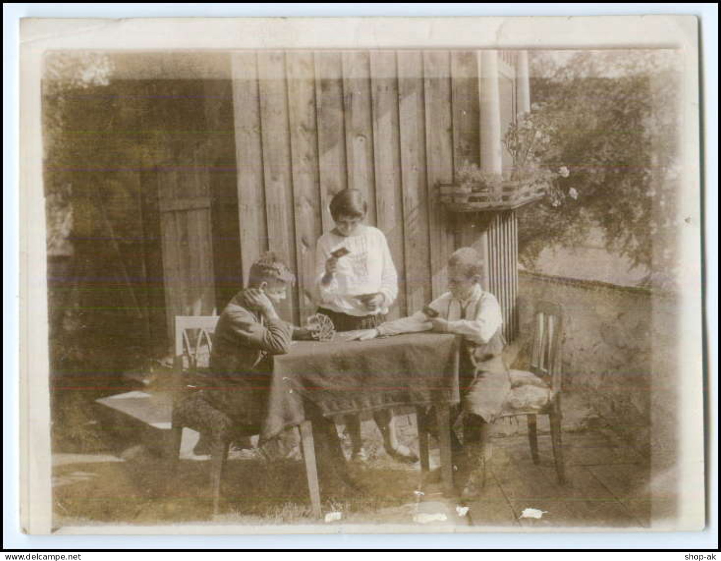 N5101/ Kinder Spielen Karten Foto Ca.1920 Skat - Sonstige & Ohne Zuordnung