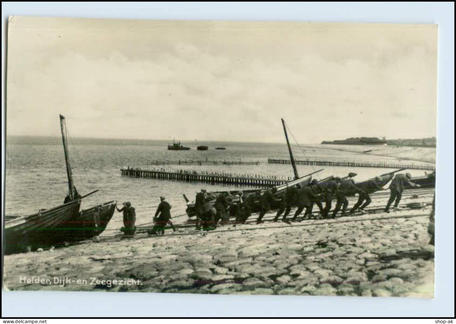 W7A00/ Helder, Dijk-en Zeegezicht  Fischer Foto AK Ca.1930 - Autres & Non Classés