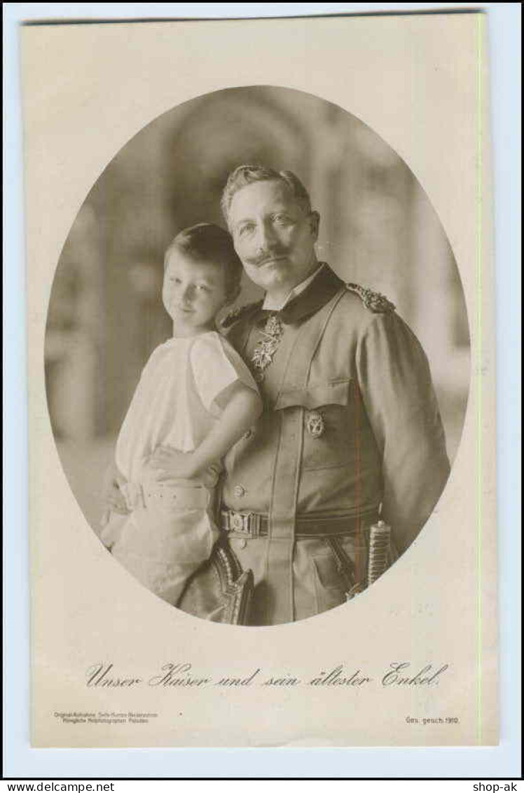 W5J59/ Kaiser Wilhelm Und Engelkind  Wohlfahrts AK 1910 - Royal Families
