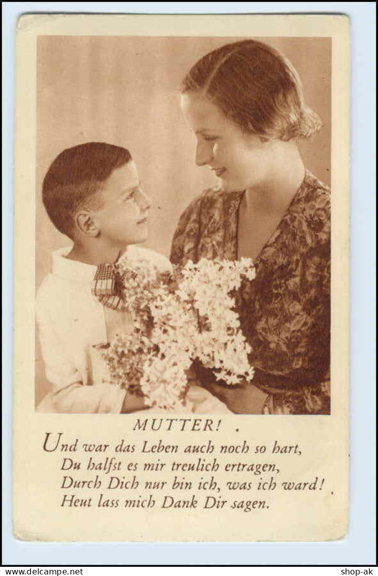 W5S27/ Muttertag Mutter Und Sohn AK Ca.1930 - Día De La Madre
