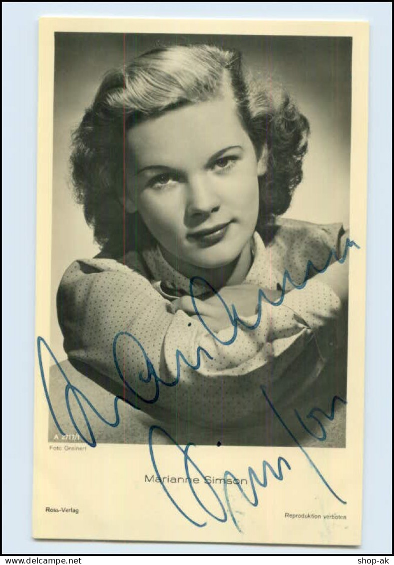 N2881/ Marianne Simson Original Autogramm Ross Foto AK Schauspieler - Autógrafos