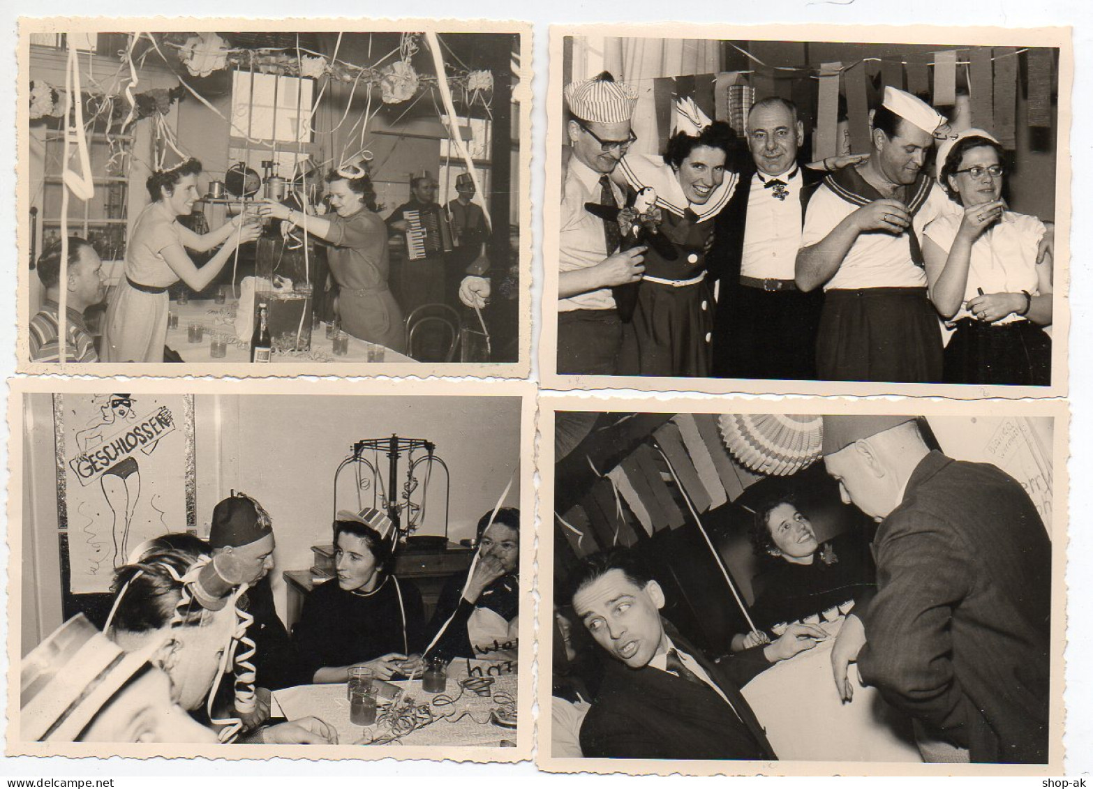 Y1214/ 4 X Privat Foto Karneval Fasching 1956 - Carnevale