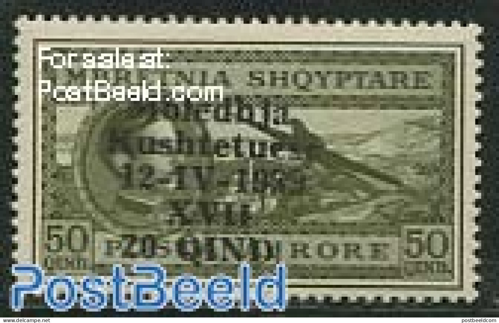 Albania 1939 50Q, Stamp Out Of Set, Unused (hinged) - Albanie