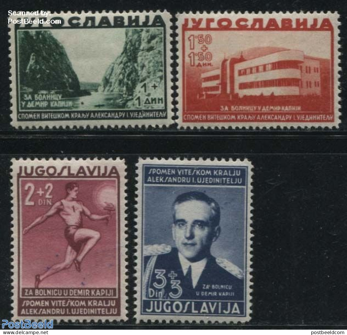 Yugoslavia 1938 Railways Hospital 4v, Unused (hinged), Health - Transport - Health - Railways - Unused Stamps