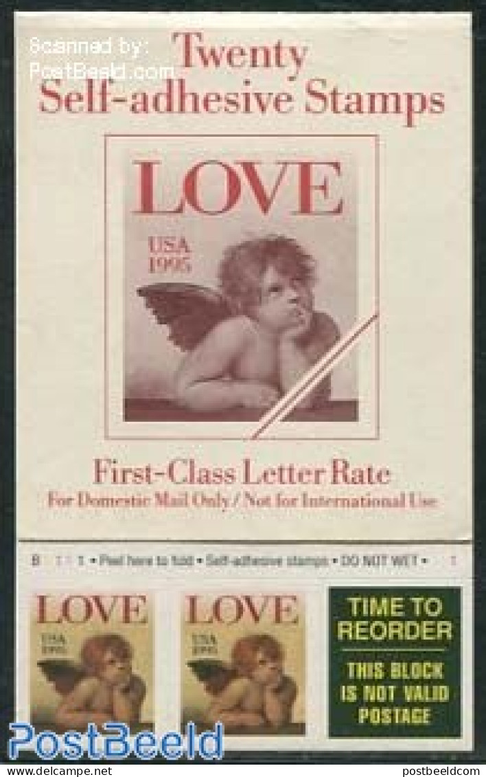 United States Of America 1995 Love Stamps Foil Booklet, Mint NH, Various - Stamp Booklets - Greetings & Wishing Stamps - Nuovi