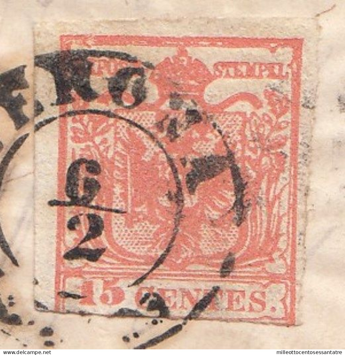 2471 - LOMBARDO VENETO - Lettera Con Testo Del 1854 Da Verona A Trento Con Cent. 15 Rosso - III Tipo - . - Lombardo-Vénétie