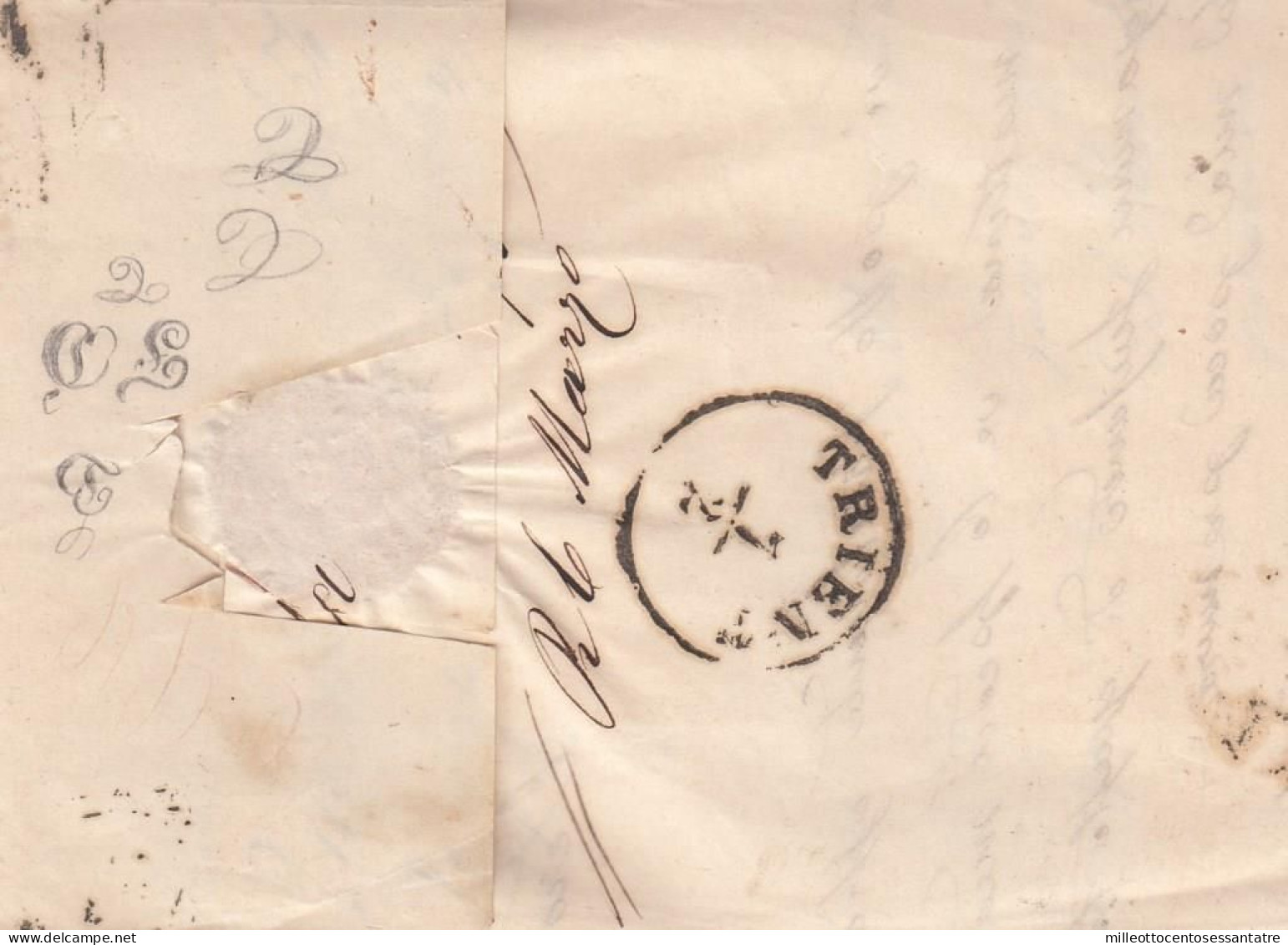 2471 - LOMBARDO VENETO - Lettera Con Testo Del 1854 Da Verona A Trento Con Cent. 15 Rosso - III Tipo - . - Lombardo-Venetien