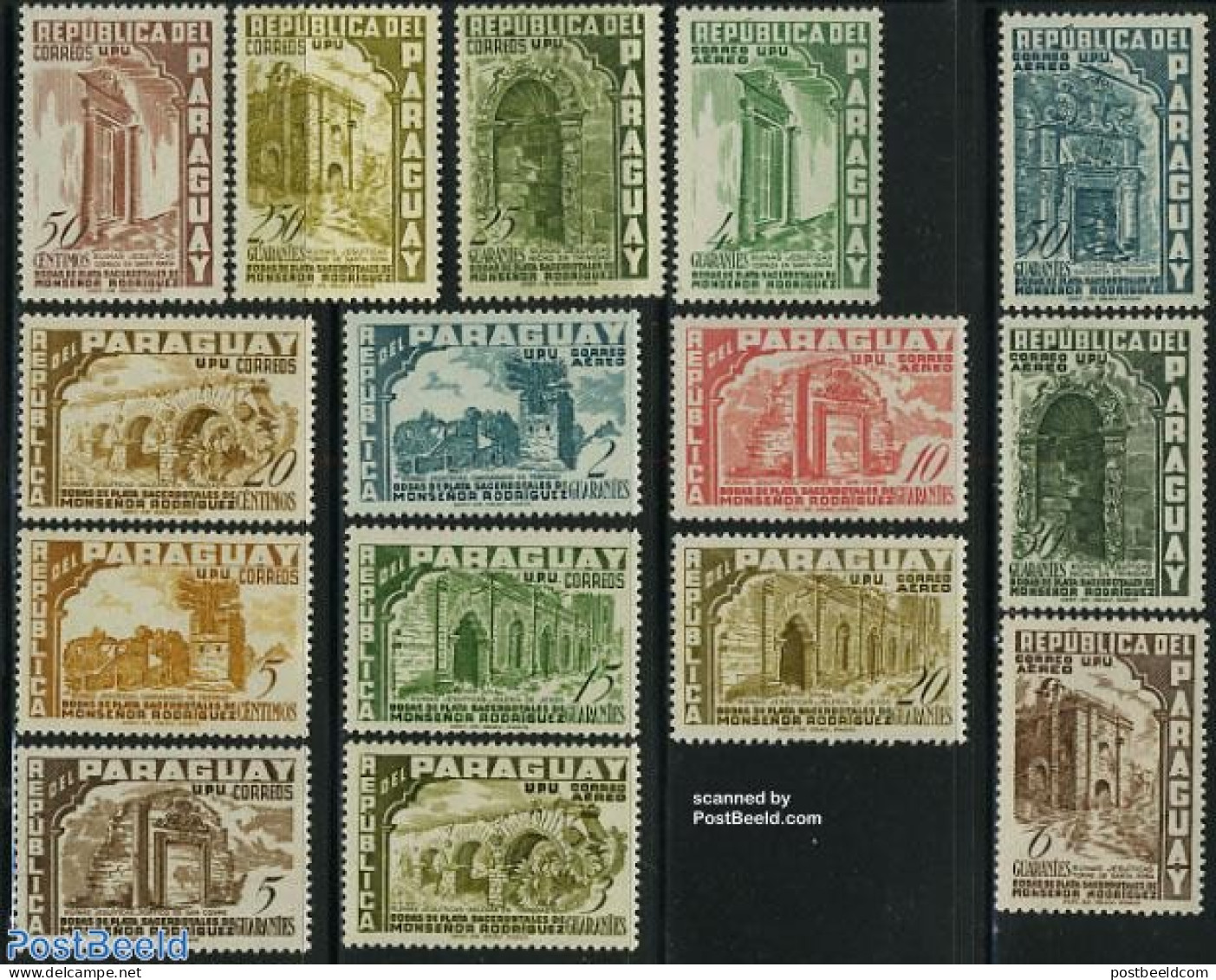 Paraguay 1955 Rodriguez 15v, Mint NH, Religion - Churches, Temples, Mosques, Synagogues - Eglises Et Cathédrales